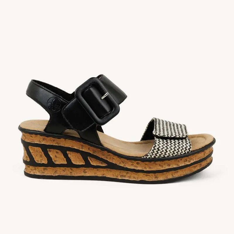 Sandales 68172 - RECCITA RIEKER Femme Noir