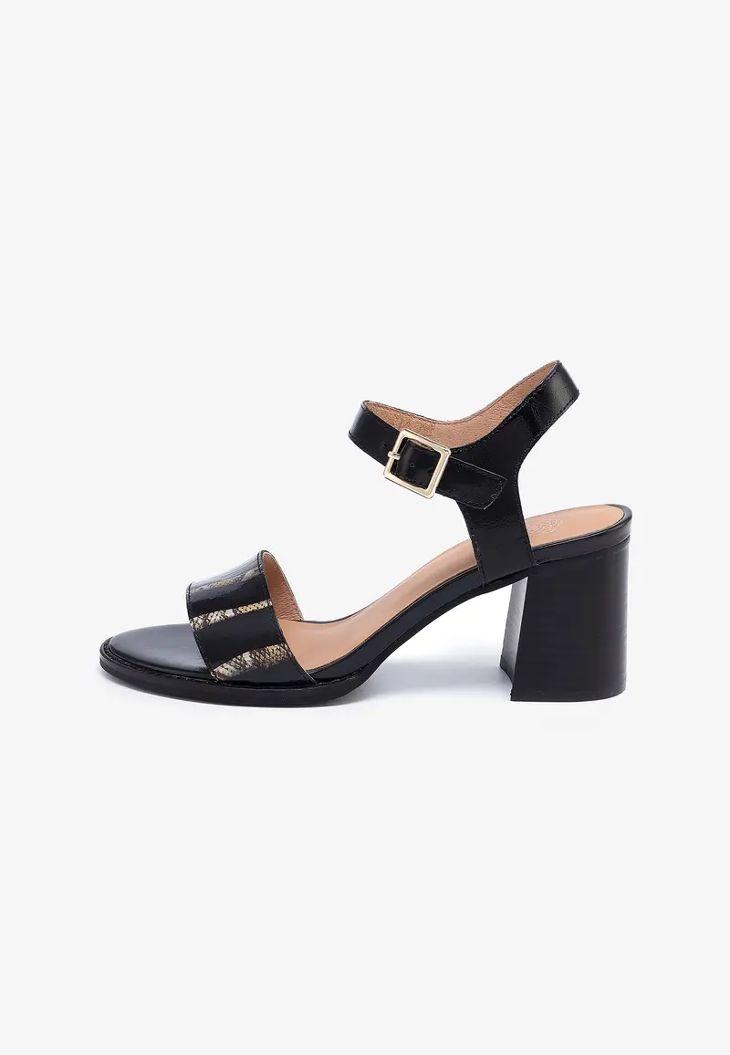SANDALES À TALONS CLAIRE - NOIR