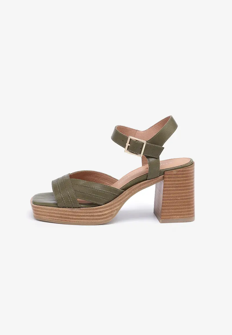 SANDALES À TALONS MELINA  - VERT