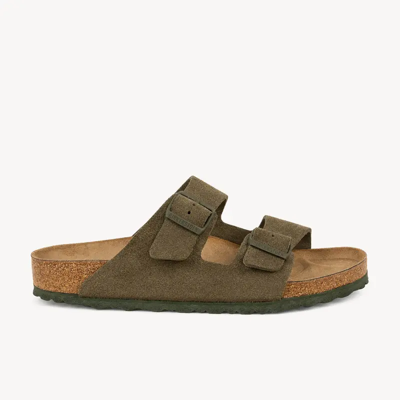 Sandales ARIZONA SUEDE BIRKENSTOCK Homme Kaki