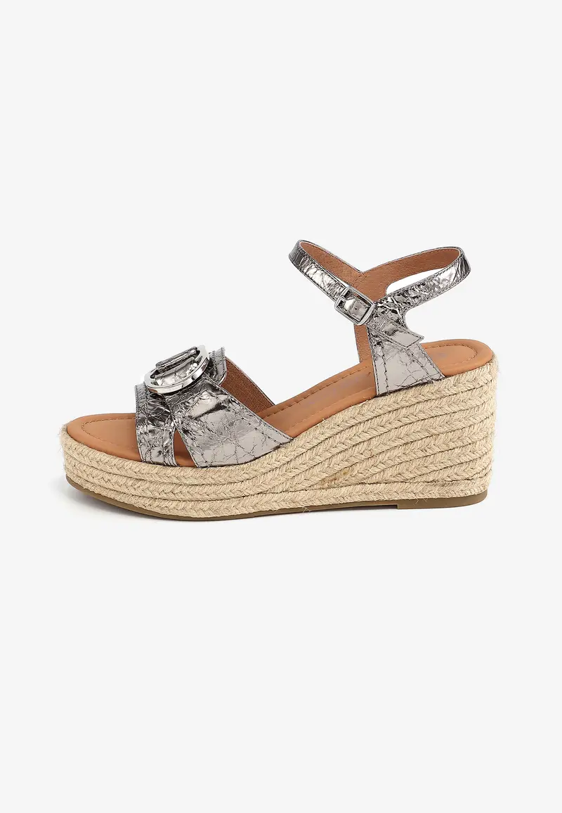 SANDALES COMPENSÉES MARIA  - ARGENT