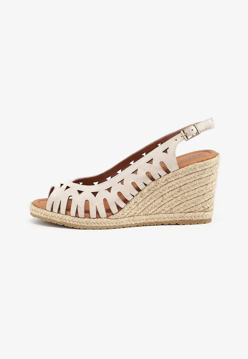 SANDALES COMPENSÉES SARAH  - CRÈME