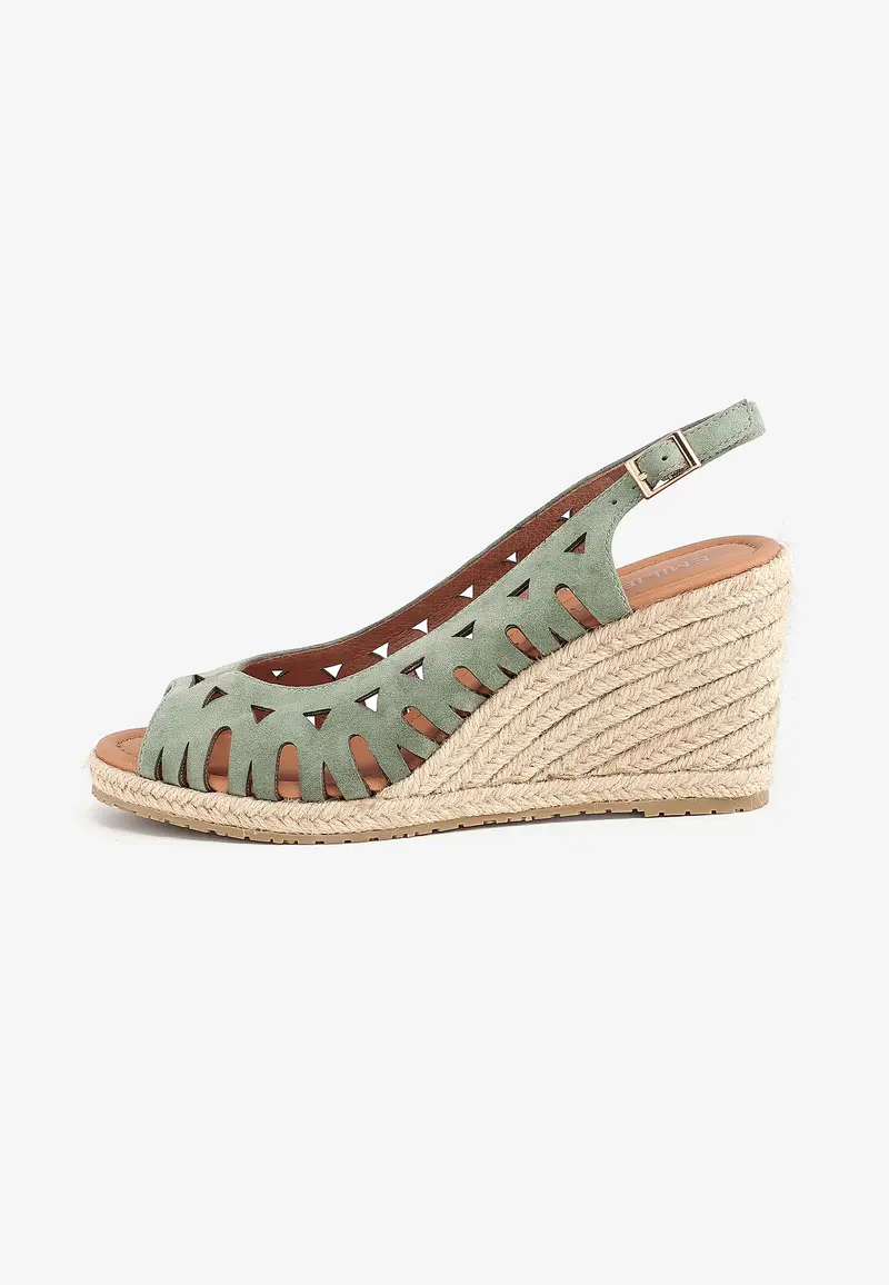 SANDALES COMPENSÉES SARAH  - VERT