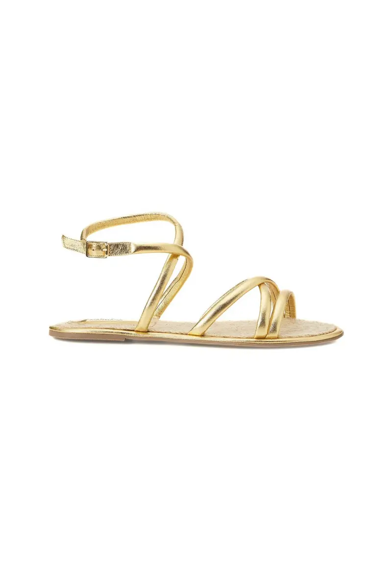 Sandales Cuir Angico — Blanc & Or | Mangárá