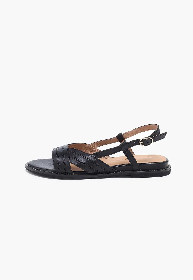 SANDALES PLATES ANISSA - NOIR