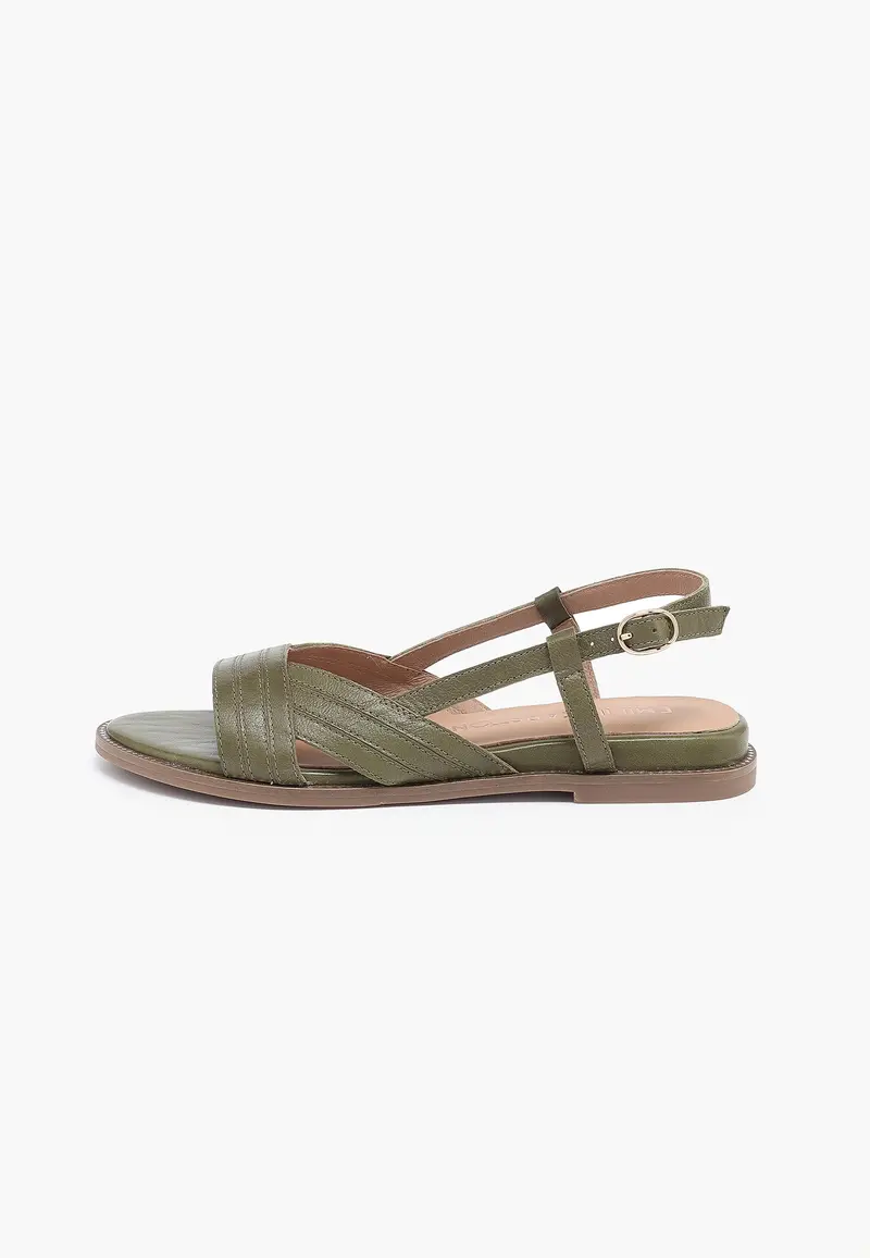 SANDALES PLATES ANISSA - VERT