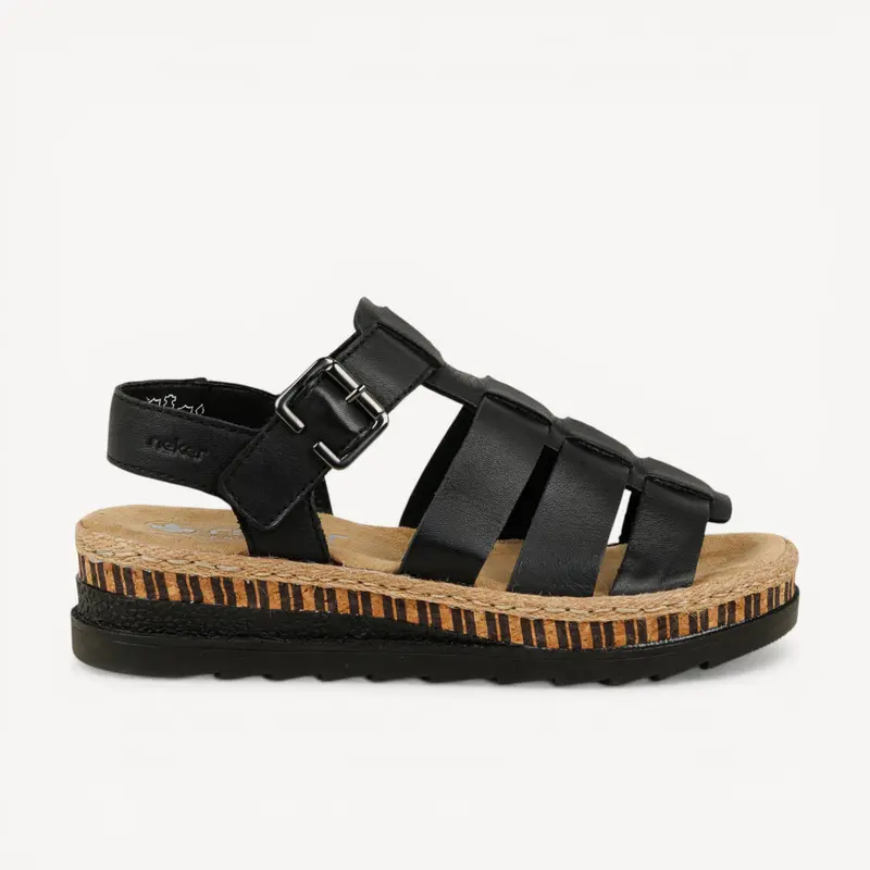 Sandales V7904 - REJJA RIEKER Femme Noir
