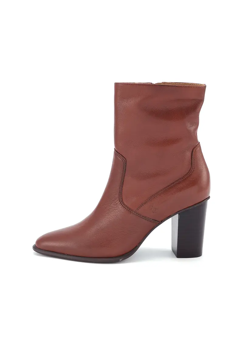 SAVANNAH - Bottines à Talon en Cuir Marron