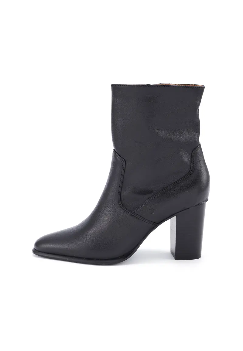 SAVANNAH - Bottines à Talon en Cuir Noir
