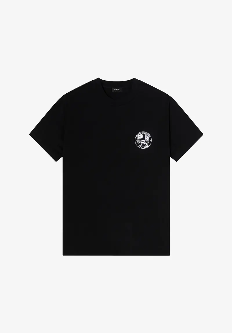 Schwarzes T-Shirt mit Garten-Logo