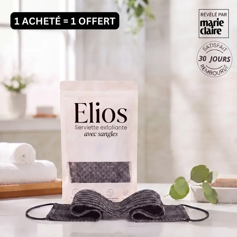 Serviette de douche exfoliante avec sangle ELIOS