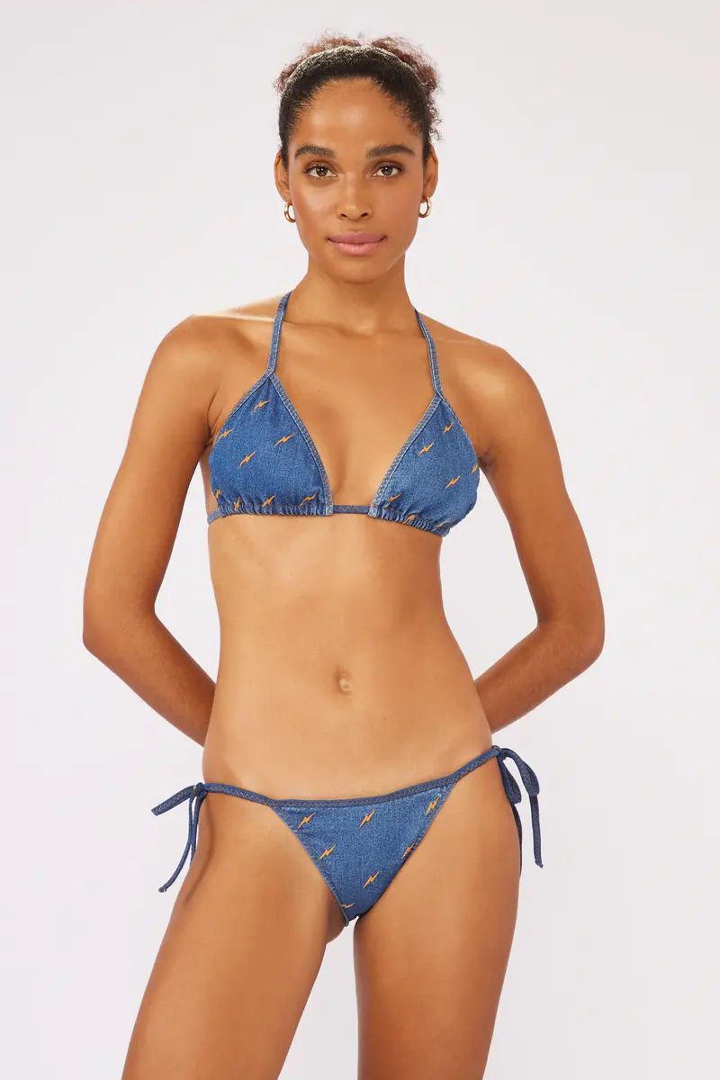 Set Jeans Triangulo-Vies Lacinho-Vies