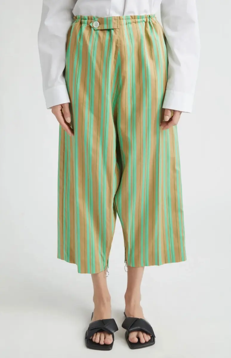 Setchu Apron Pants Stripe Blue and Orange
