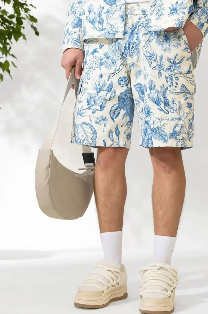 Short Coupe Carpenter  Floral Blanc Ciel