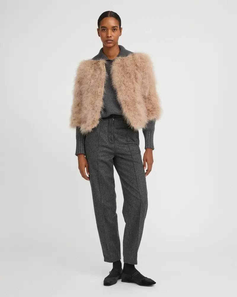 Short feather jacket