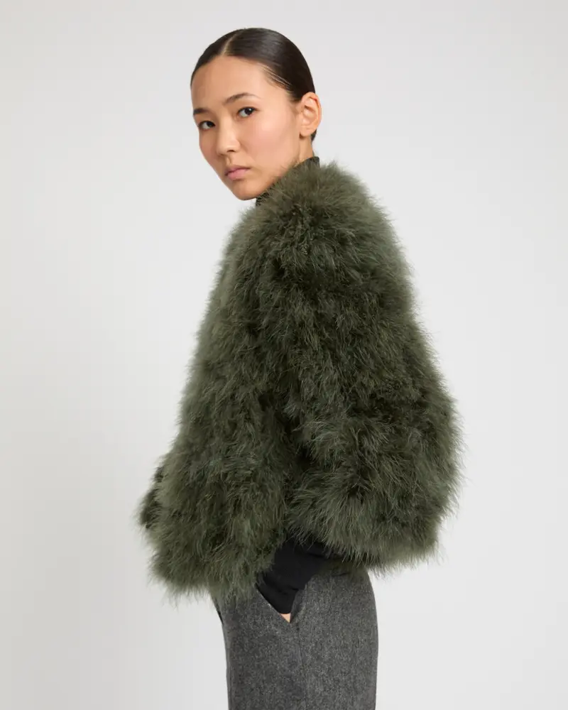 Short feather jacket
