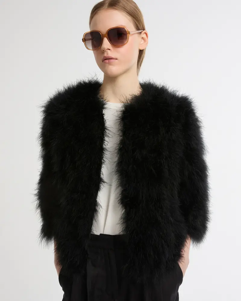 Short feather jacket