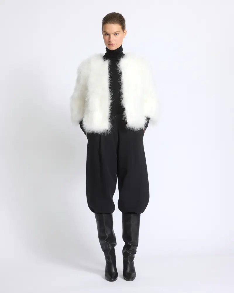 Short feather jacket