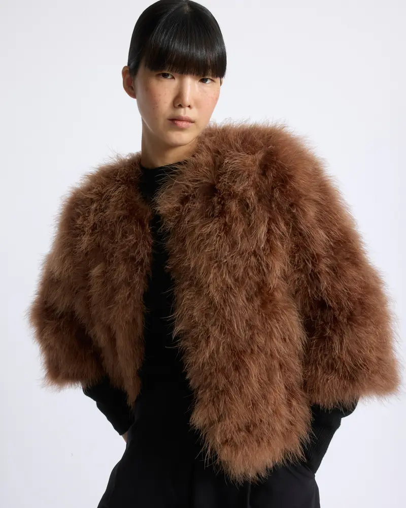 Short feather jacket