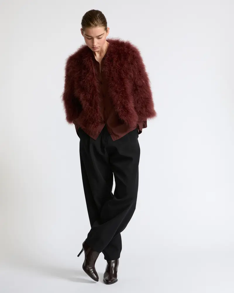 Short feather jacket