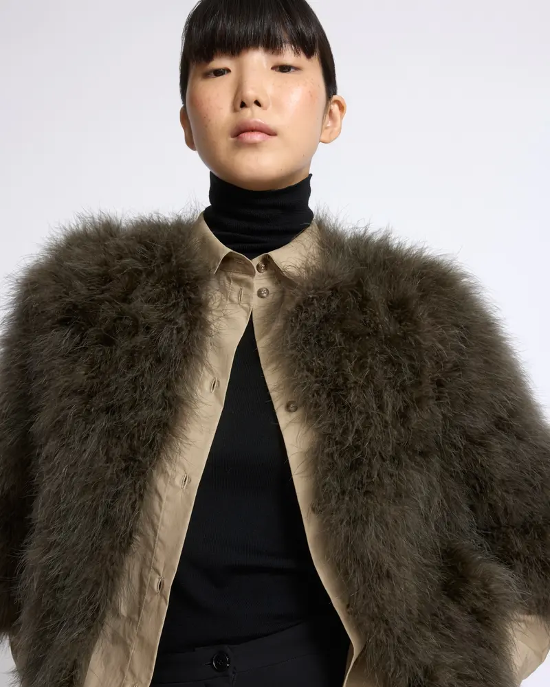 Short feather jacket