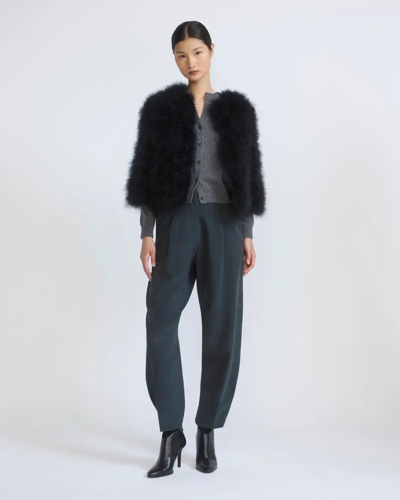 Short feather jacket