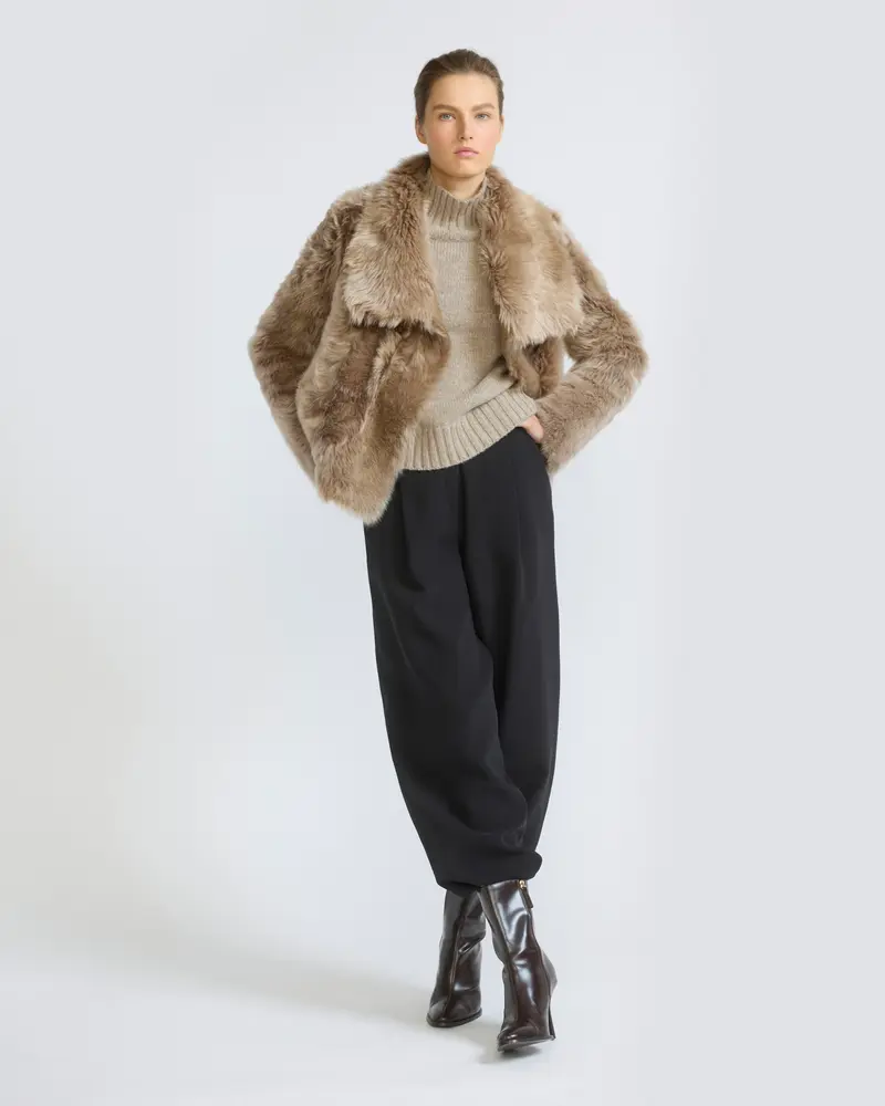 Short jacket in Toscana lambskin