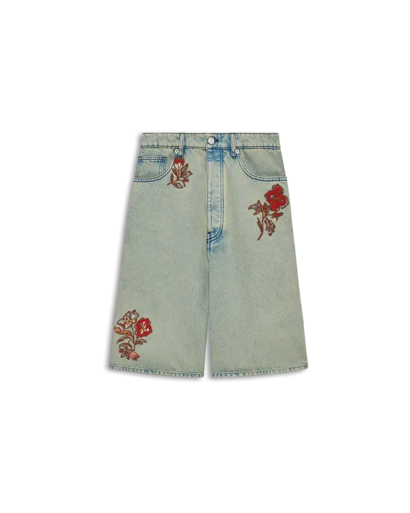 Short Jean Dusty Brodé Fleurs