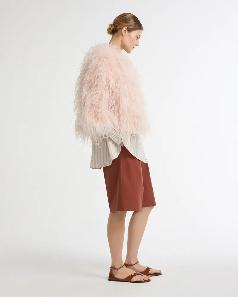 Short Ostrich Feather Jacket