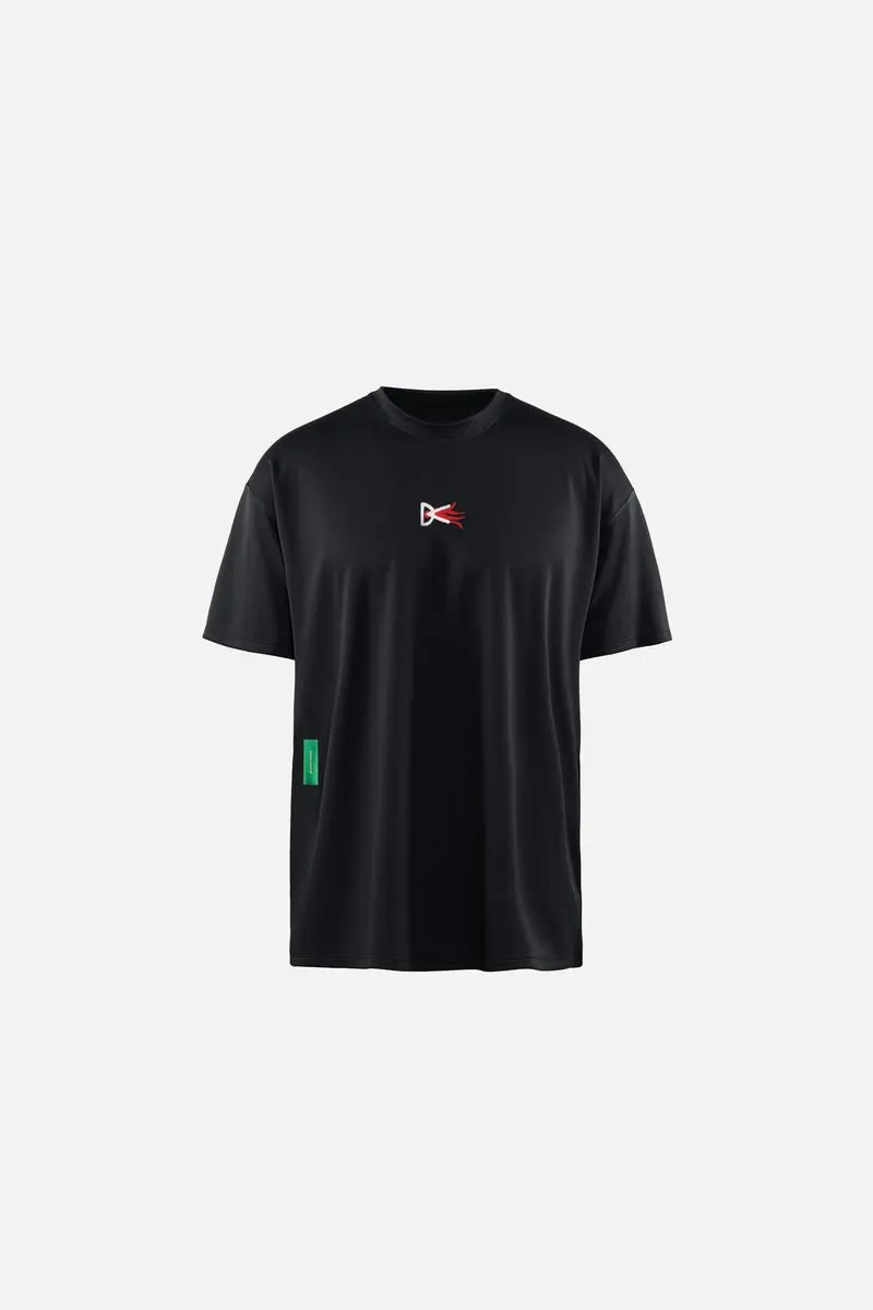 Short Sleeve Boxy Training Tee - Black Flame