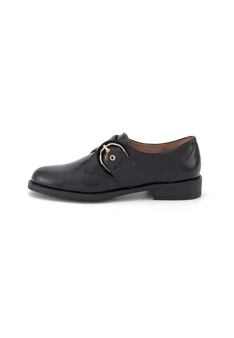 SINCLAIR - Derbies à Boucle en Cuir Noir