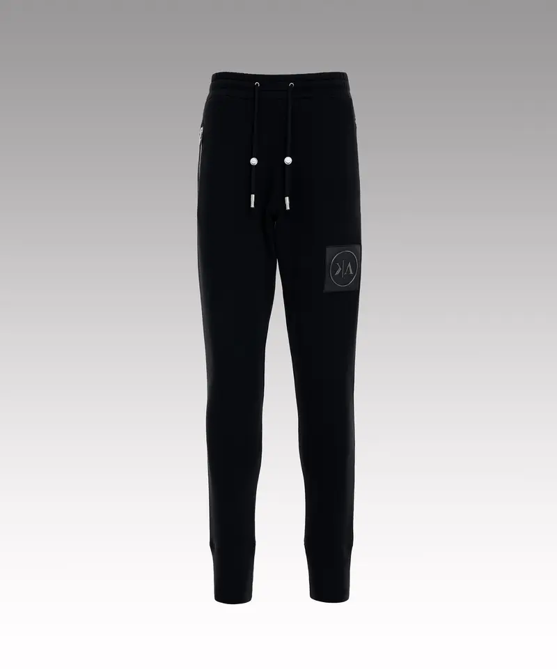 Slim fit black cotton pants