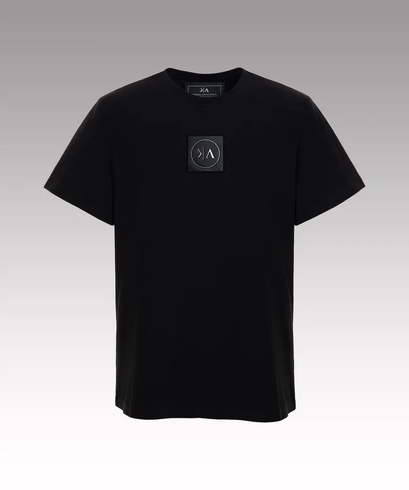 Slim fit black cotton t-shirt