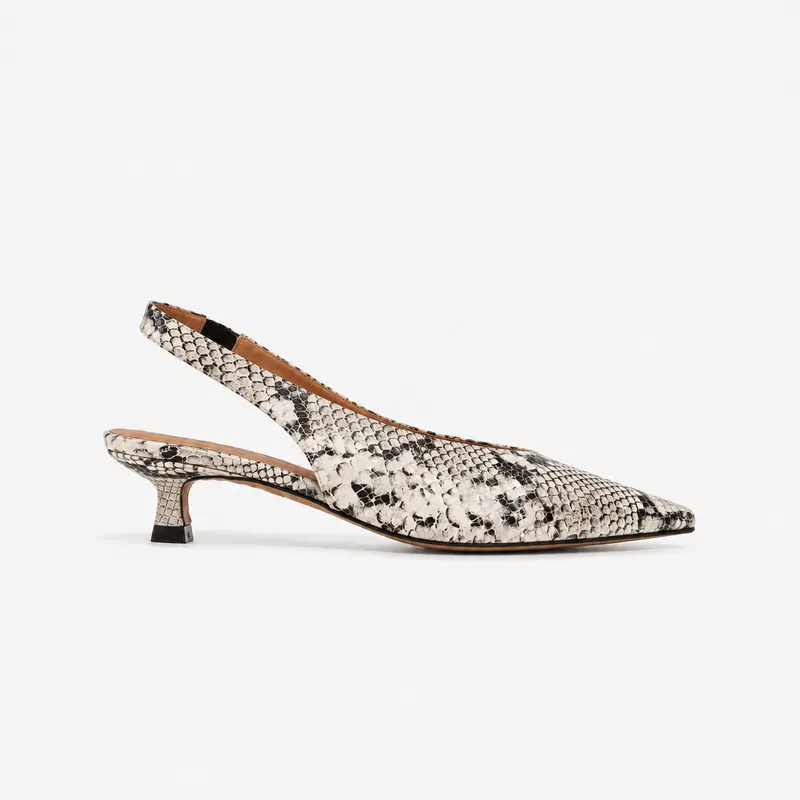 Slingback Romy en cuir embossé python