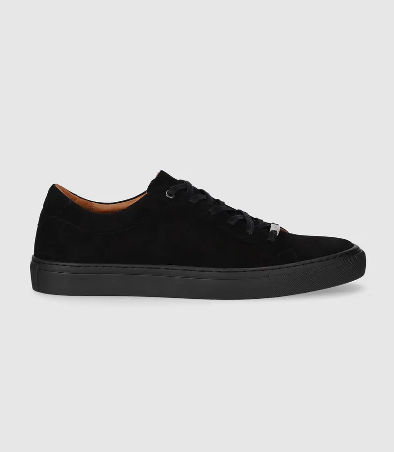 Sneakers basses en cuir noir OLGA