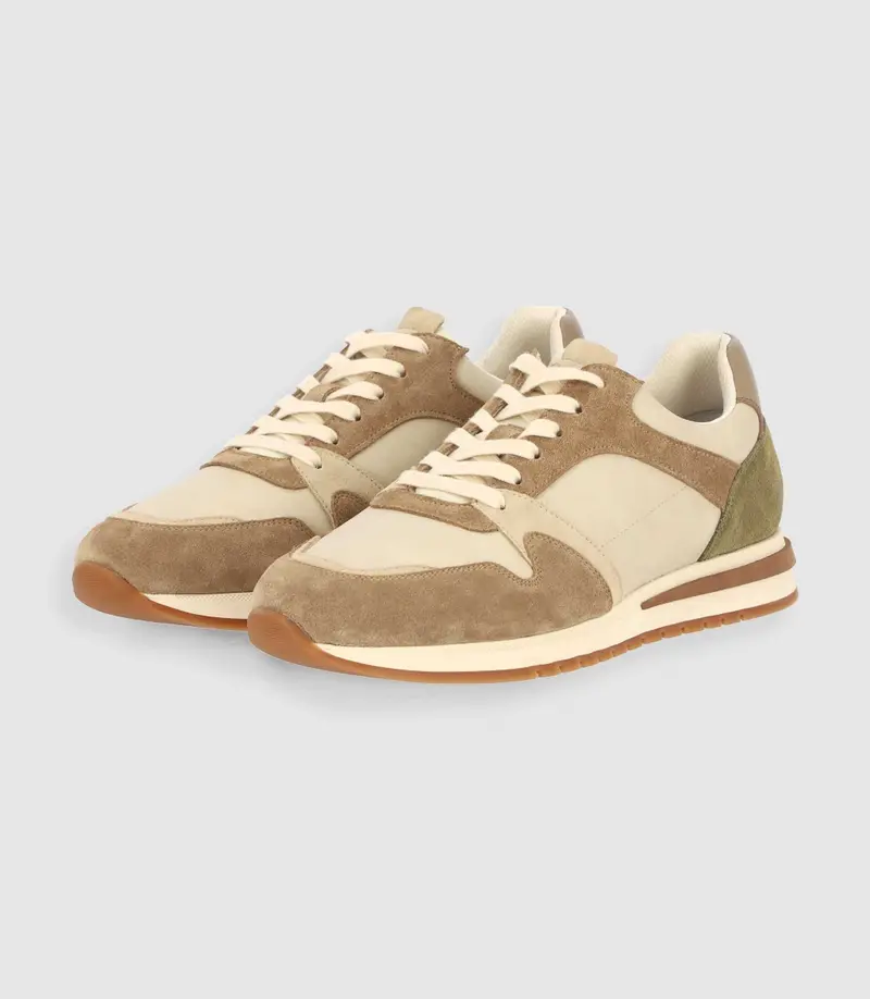 Sneakers beige et kaki