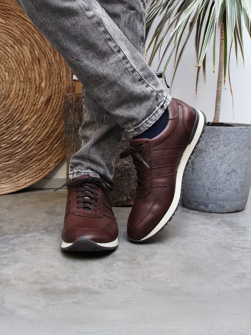 Sneakers cuir marron