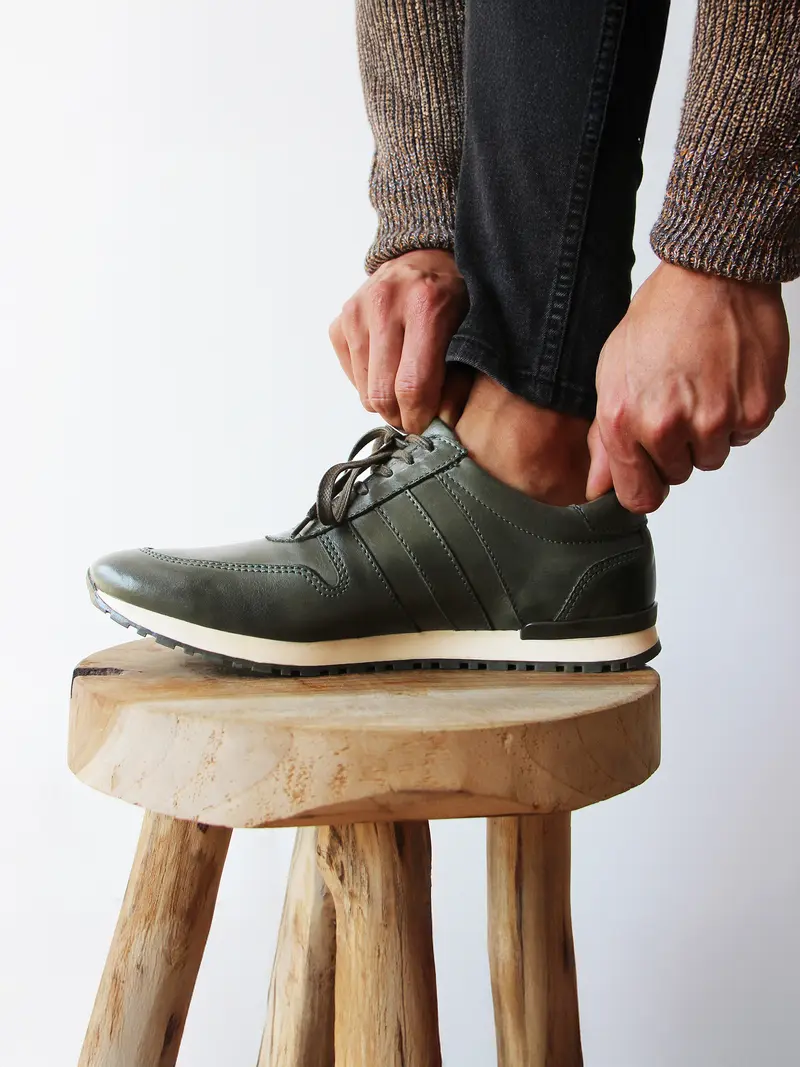 Sneakers cuir vert