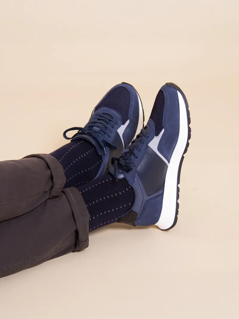 Sneakers Noé cuir bleu