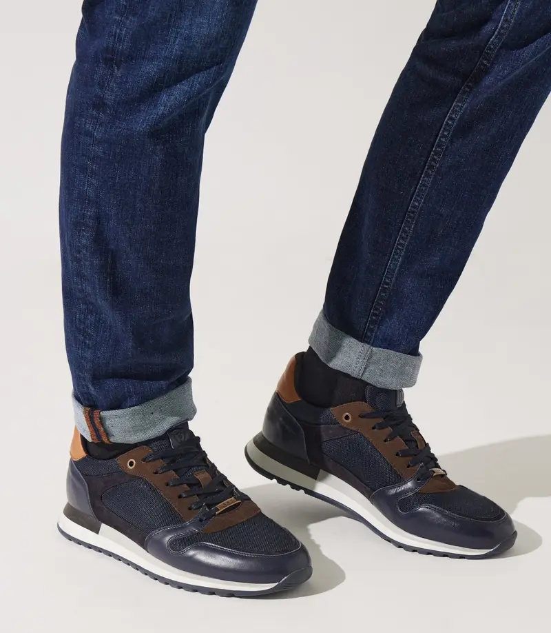 Sneakers suede et textile marine ORLAND