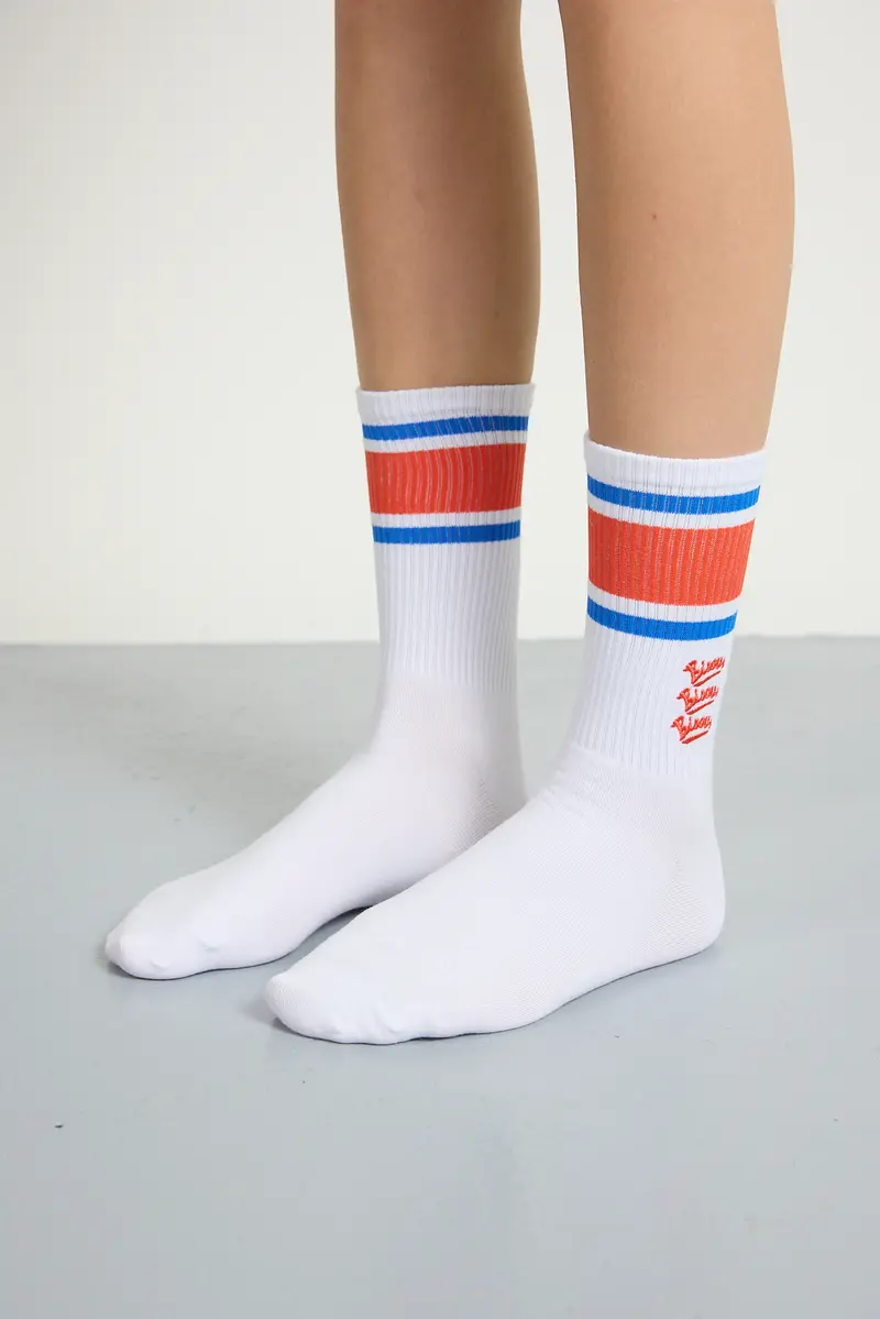 Socks Gym White Royal
