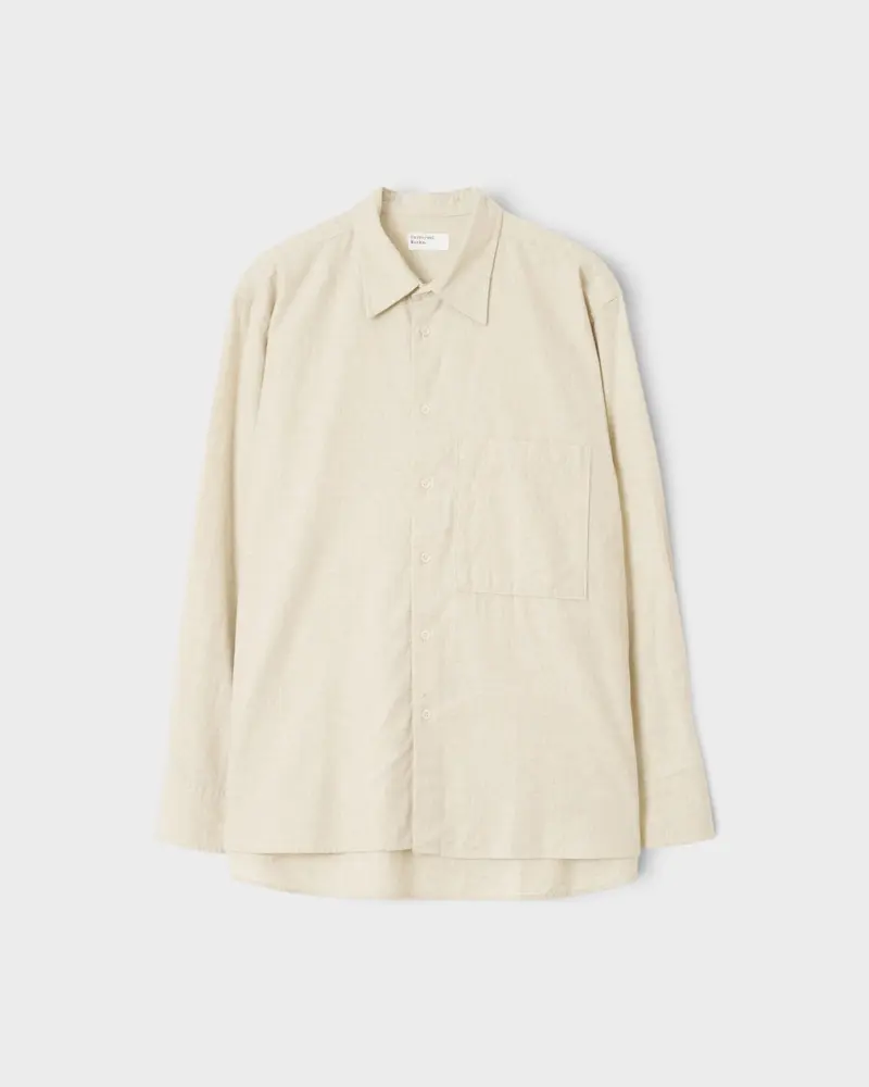 Square Pocket Shirt Brushed Flannel Ecru