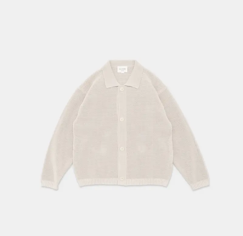 Still by hand - Paper mixed knit blouson - Taupe