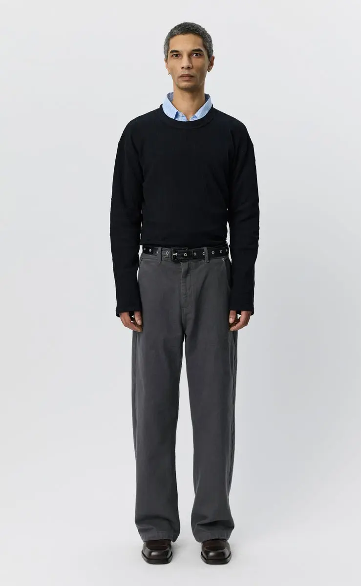 STRAIGHT CUT JEANS - Brushed Gull Twill
