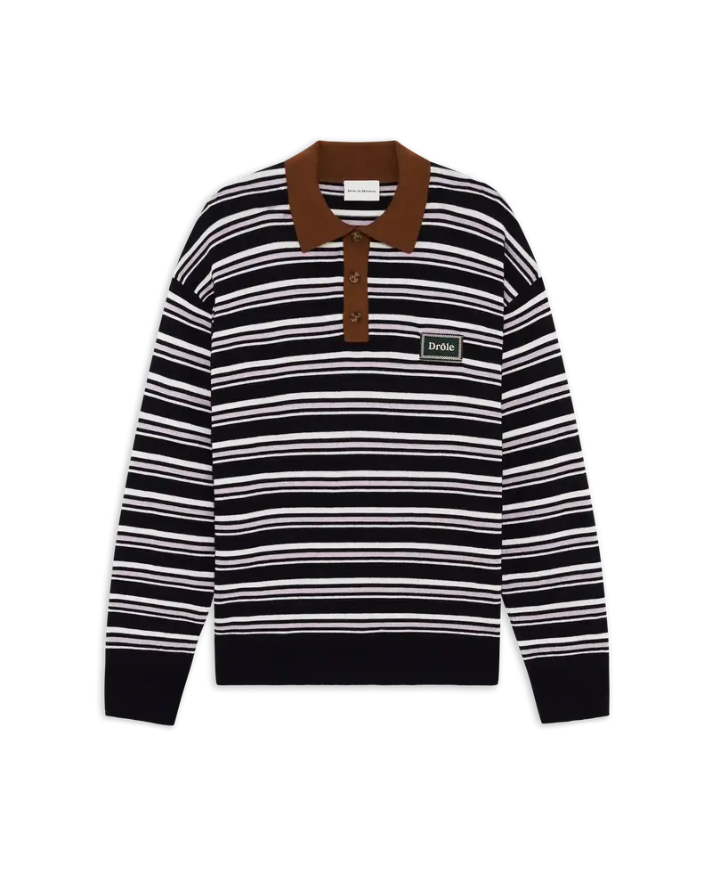 Striped Knitwear Longsleeve Polo