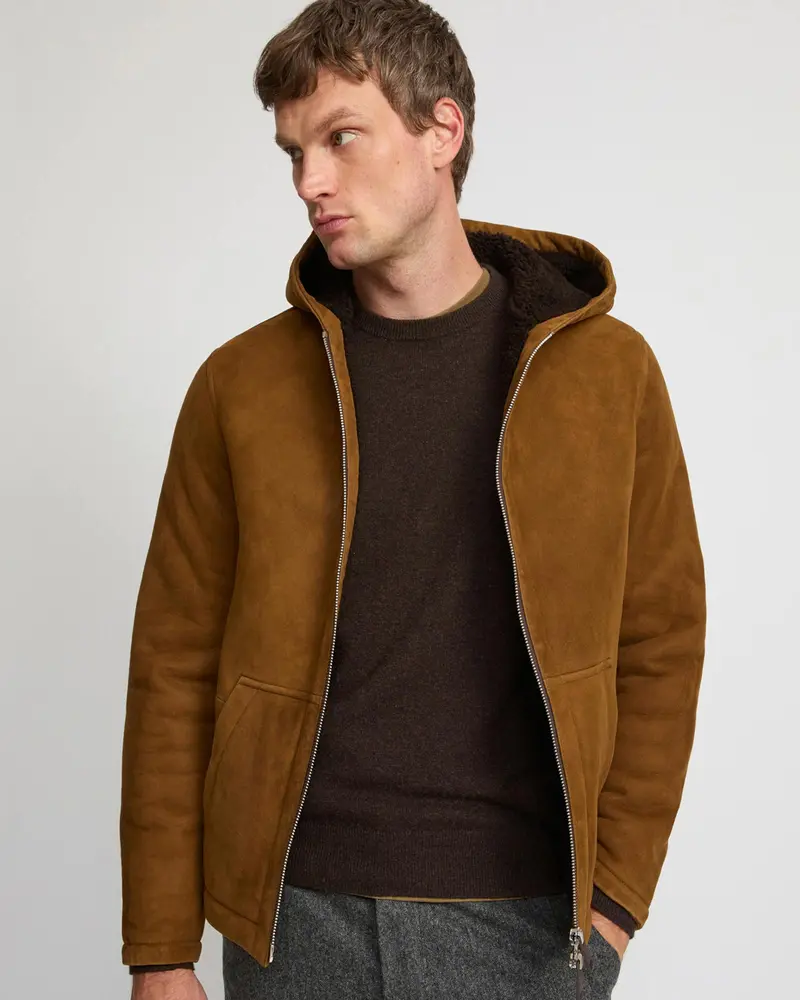 Suede lambskin shearling jacket