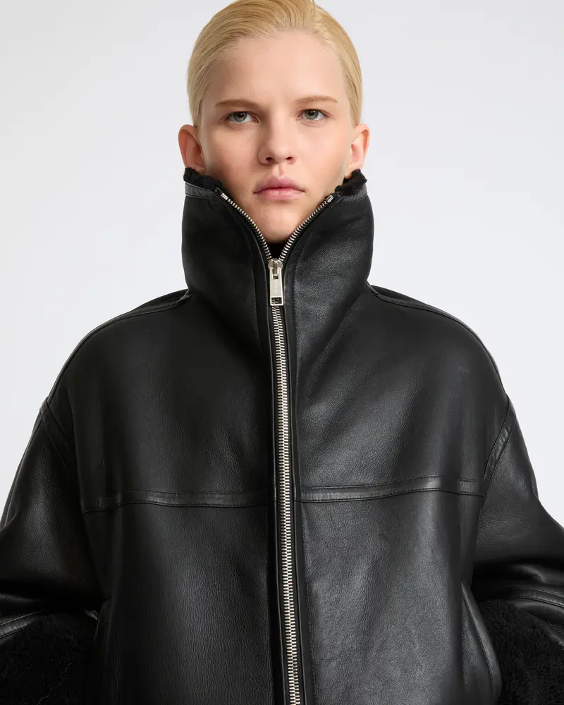 Suede Merino lambskin cropped jacket