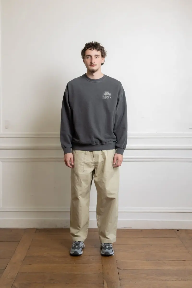 SUNNY WINK PIGMENT SWEAT SHIRT - CHARCOAL