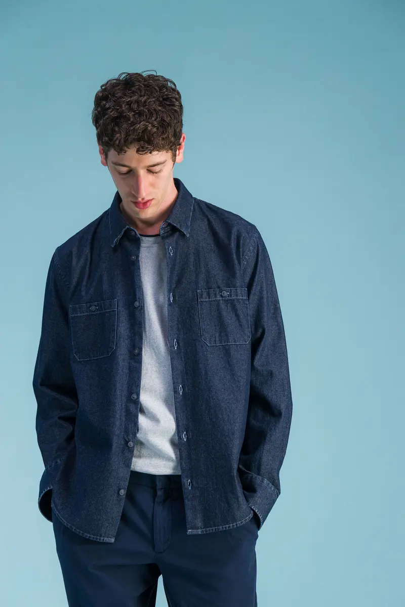 Surchemise coton stretch denim bio