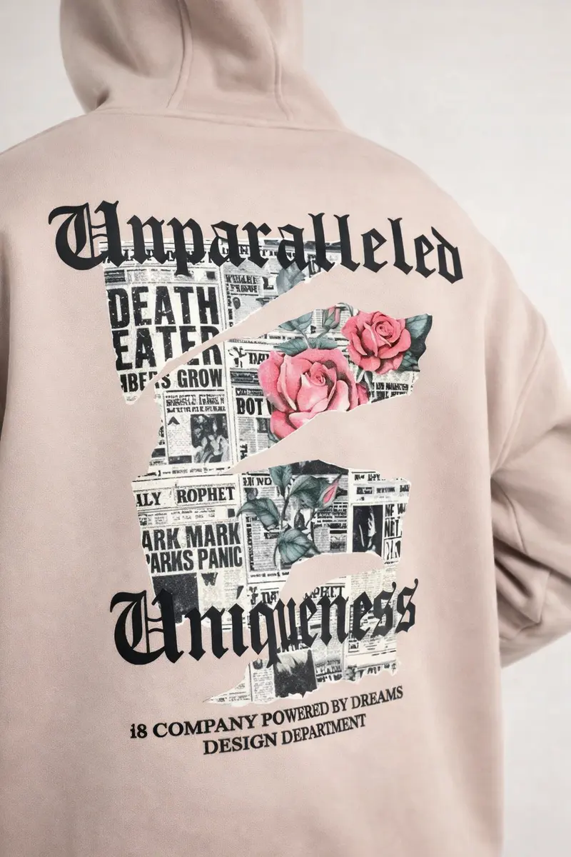 Sweat à capuche avec roses imprimées